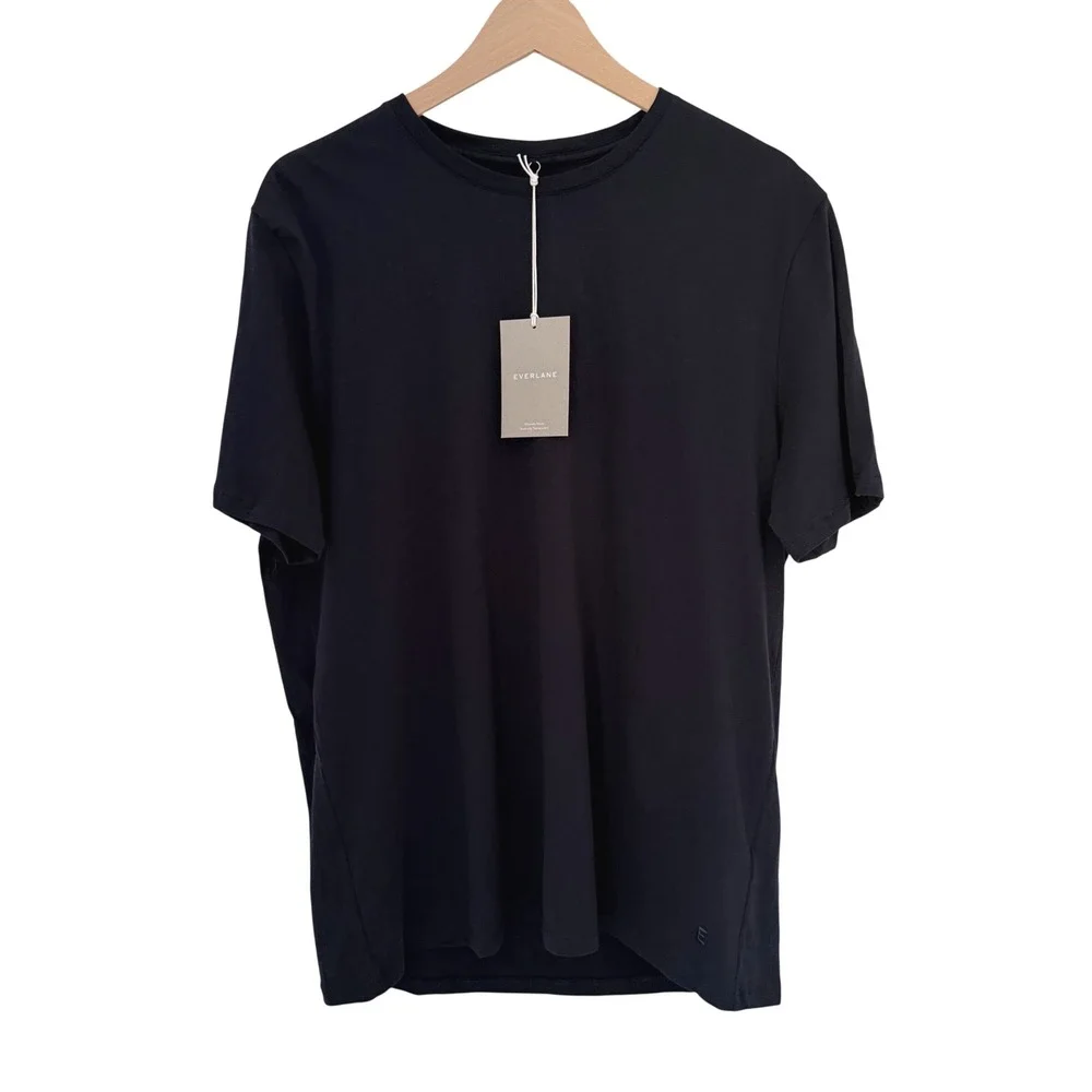 NWT Everlane Mens Organic Cotton Crew Uniform T-Shirt Navy Blue Size L - Picture 3 of 10